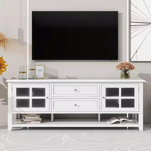 Acekool 54 TV Stand for TVs up to 60, Modern Entertainment Cabinet with Hidden Storage, Silent Magnetic Doors, Fiberboard Media Console