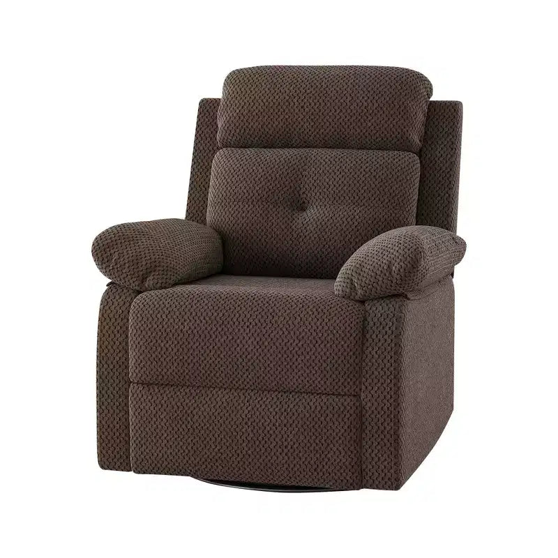 Fauteuil inclinable pivotant compact en chocolat pour femmes, idéal pour chambre à coucher ou salon