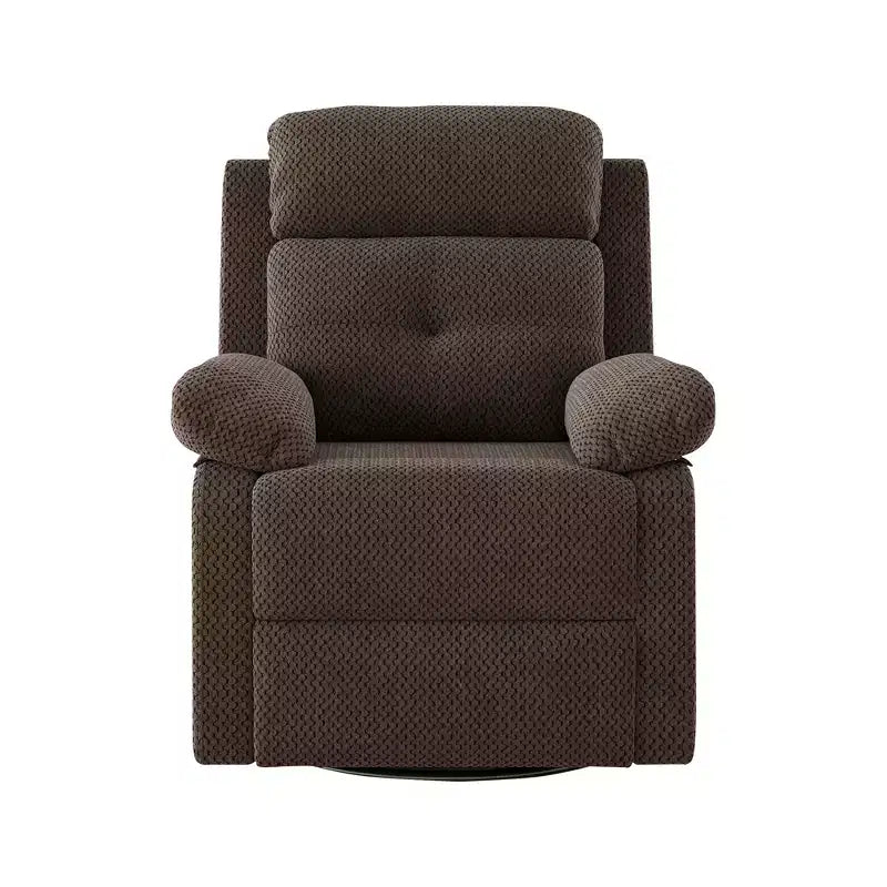 Fauteuil inclinable pivotant compact en chocolat pour femmes, idéal pour chambre à coucher ou salon