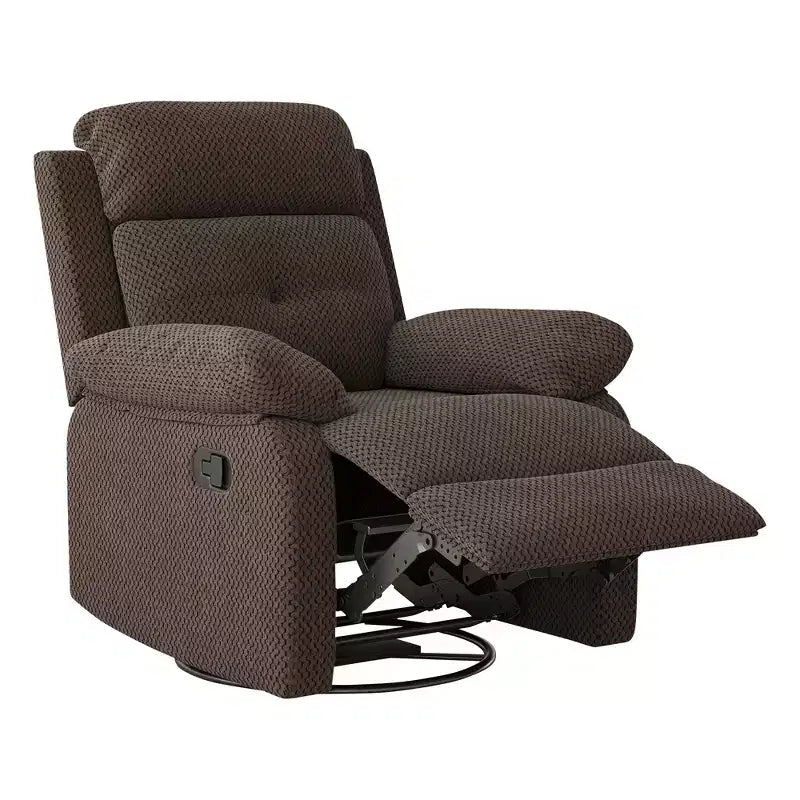 Fauteuil inclinable pivotant compact en chocolat pour femmes, idéal pour chambre à coucher ou salon