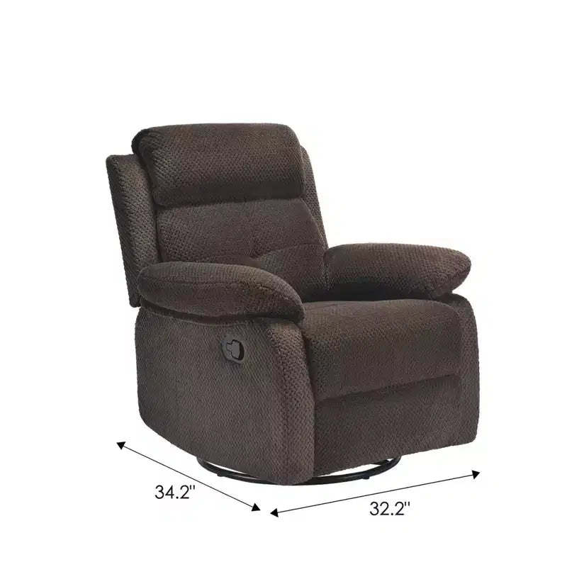 Fauteuil inclinable pivotant compact en chocolat pour femmes, idéal pour chambre à coucher ou salon