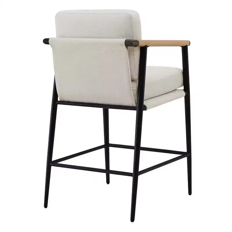 Tabourets de bar modernes avec accoudoirs et structure métallique, lot de 2