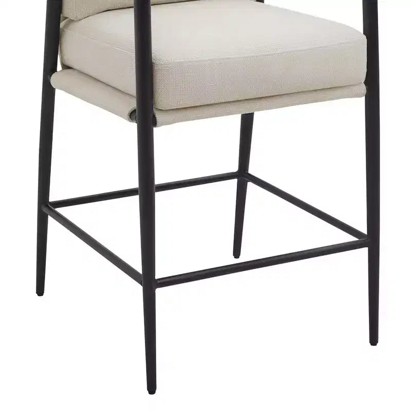 Tabourets de bar modernes avec accoudoirs et structure métallique, lot de 2