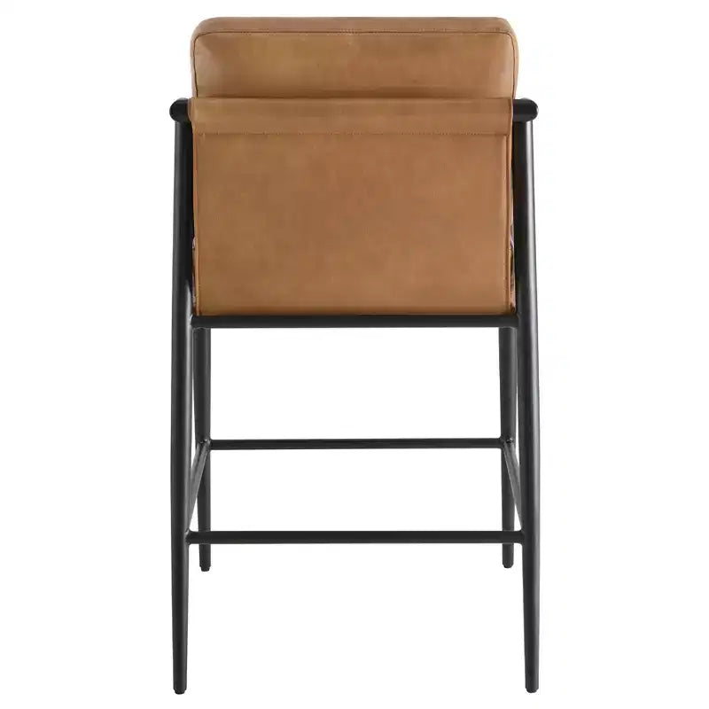 Tabourets de bar modernes avec accoudoirs et structure métallique, lot de 2