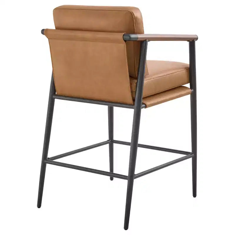 Tabourets de bar modernes avec accoudoirs et structure métallique, lot de 2