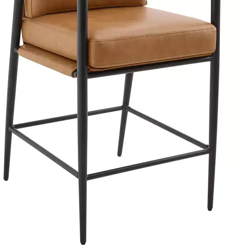 Tabourets de bar modernes avec accoudoirs et structure métallique, lot de 2