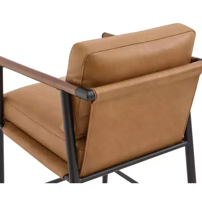 Tabourets de bar modernes avec accoudoirs et structure métallique, lot de 2