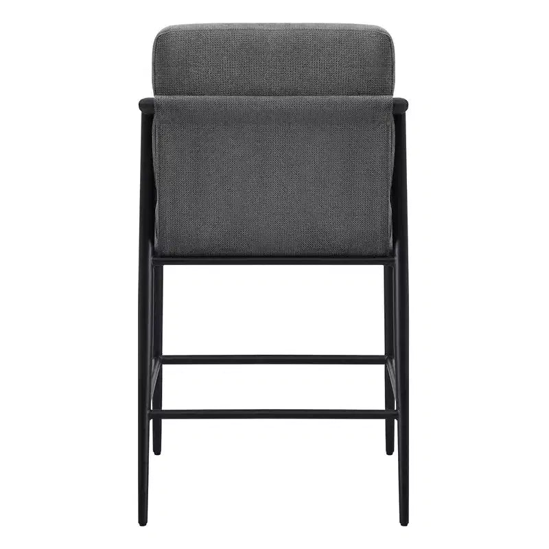 Tabourets de bar modernes avec accoudoirs et structure métallique, lot de 2