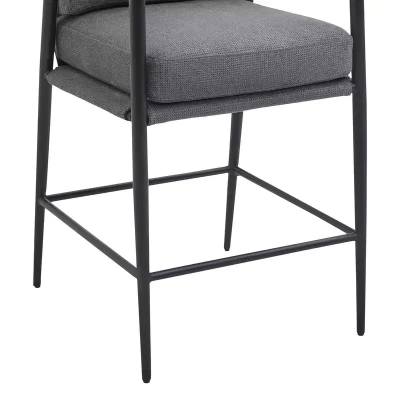 Tabourets de bar modernes avec accoudoirs et structure métallique, lot de 2