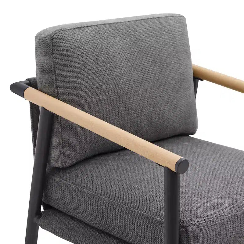 Tabourets de bar modernes avec accoudoirs et structure métallique, lot de 2