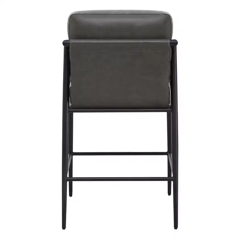 Tabourets de bar modernes avec accoudoirs et structure métallique, lot de 2