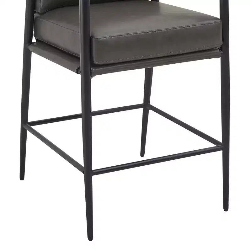 Tabourets de bar modernes avec accoudoirs et structure métallique, lot de 2