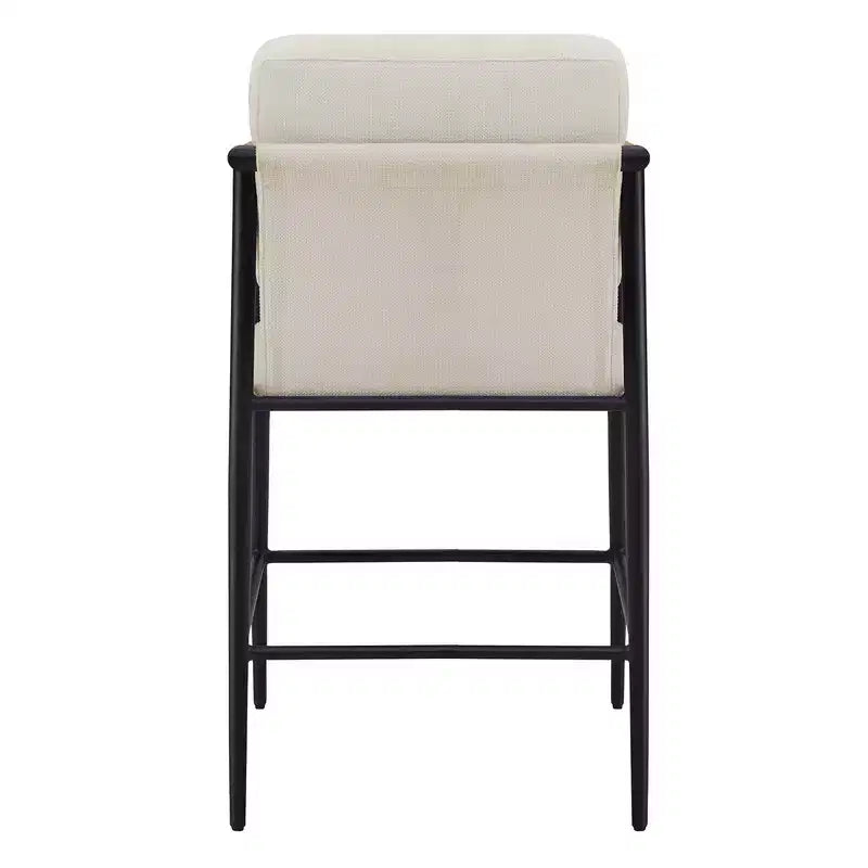 Tabourets de bar modernes avec accoudoirs et structure métallique, lot de 2