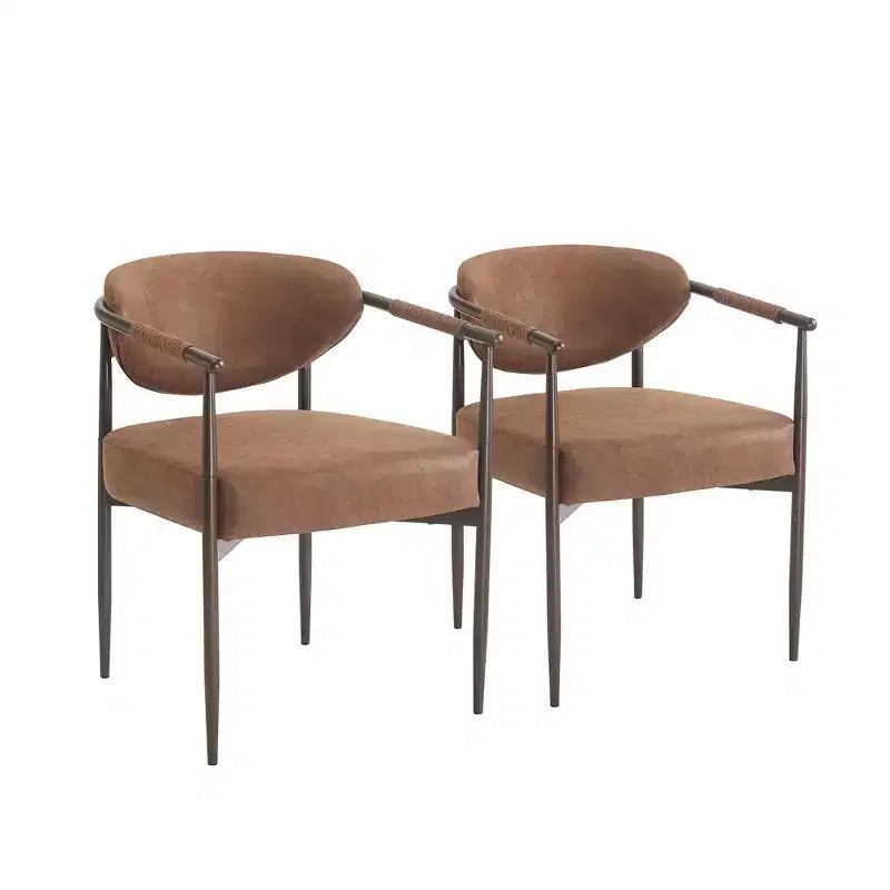 Chaises de salle à manger Moriel modernes rembourrées avec dossier incurvé (Lot de 2)