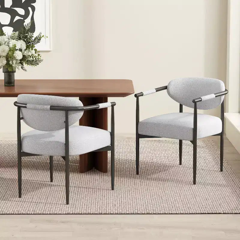 Chaises de salle à manger Moriel modernes rembourrées avec dossier incurvé (Lot de 2)