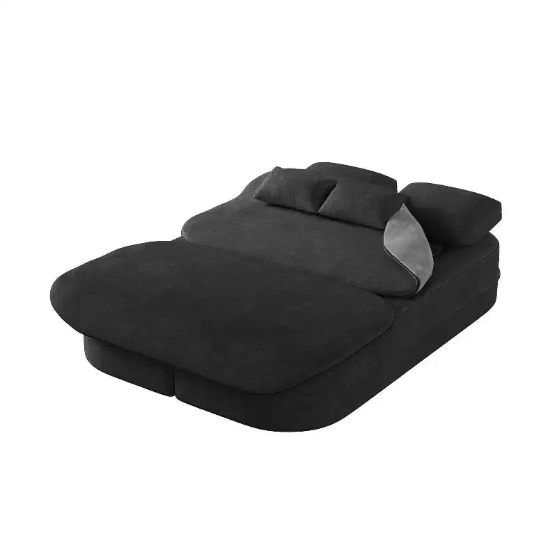 Canapé-lit pliable 2-en-1 de 75'', divan de sol convertible avec coussin en mousse et couverture multifonctionnelle pour salon, chambre à coucher ou studio