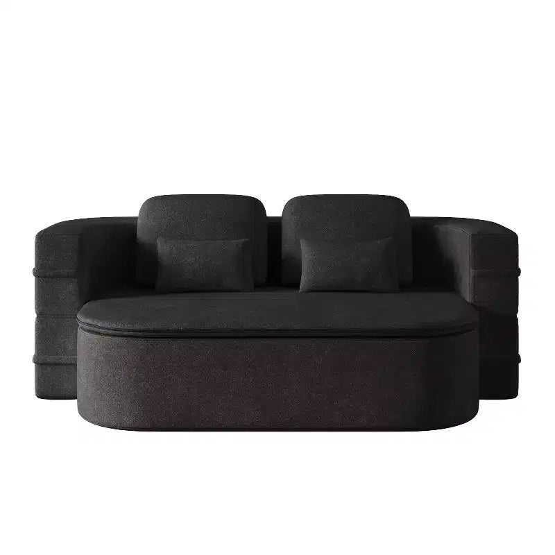 Canapé-lit pliable 2-en-1 de 75'', divan de sol convertible avec coussin en mousse et couverture multifonctionnelle pour salon, chambre à coucher ou studio
