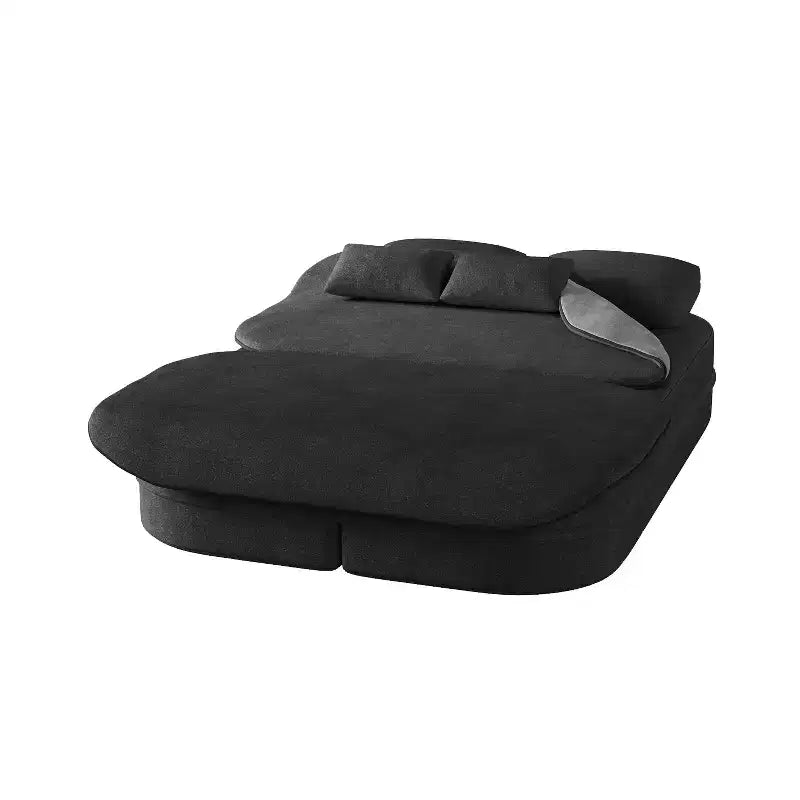 Canapé-lit pliable 2-en-1 de 75'', divan de sol convertible avec coussin en mousse et couverture multifonctionnelle pour salon, chambre à coucher ou studio