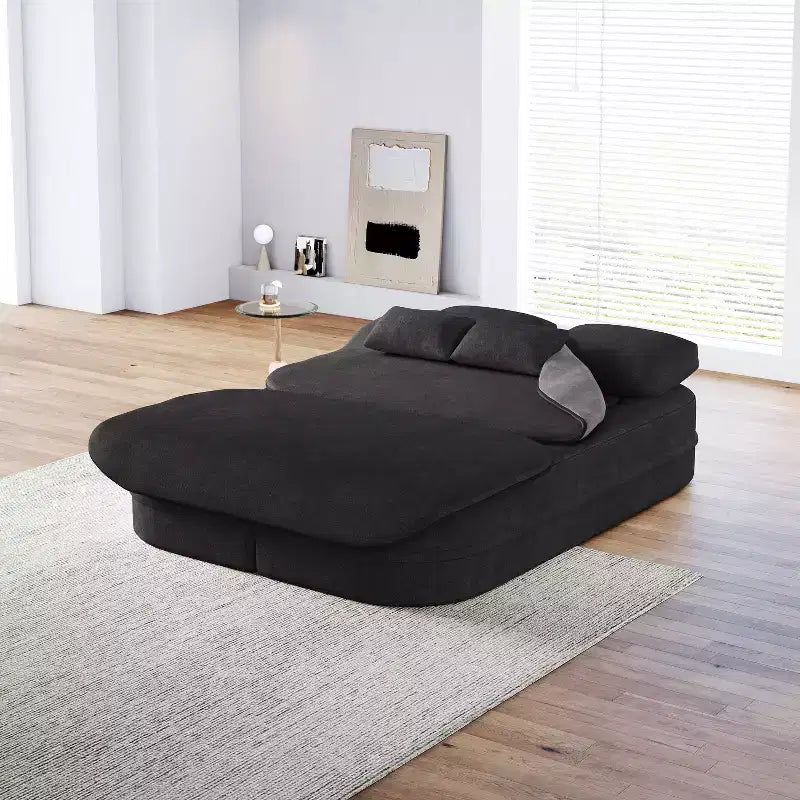 Canapé-lit pliable 2-en-1 de 75'', divan de sol convertible avec coussin en mousse et couverture multifonctionnelle pour salon, chambre à coucher ou studio
