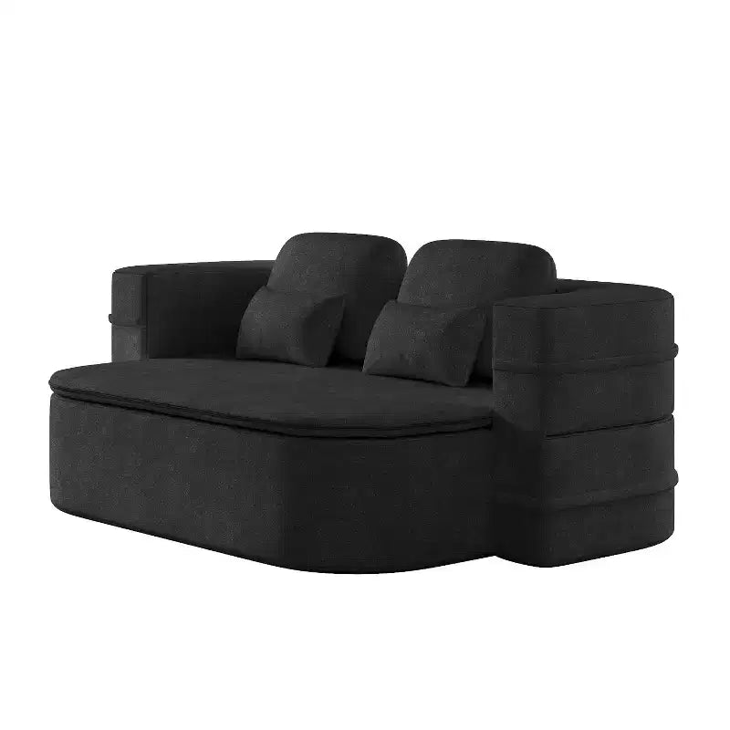 Canapé-lit pliable 2-en-1 de 75'', divan de sol convertible avec coussin en mousse et couverture multifonctionnelle pour salon, chambre à coucher ou studio
