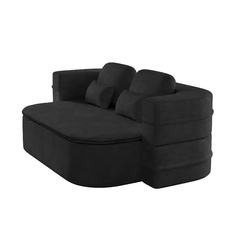 Canapé-lit pliable 2-en-1 de 75'', divan de sol convertible avec coussin en mousse et couverture multifonctionnelle pour salon, chambre à coucher ou studio
