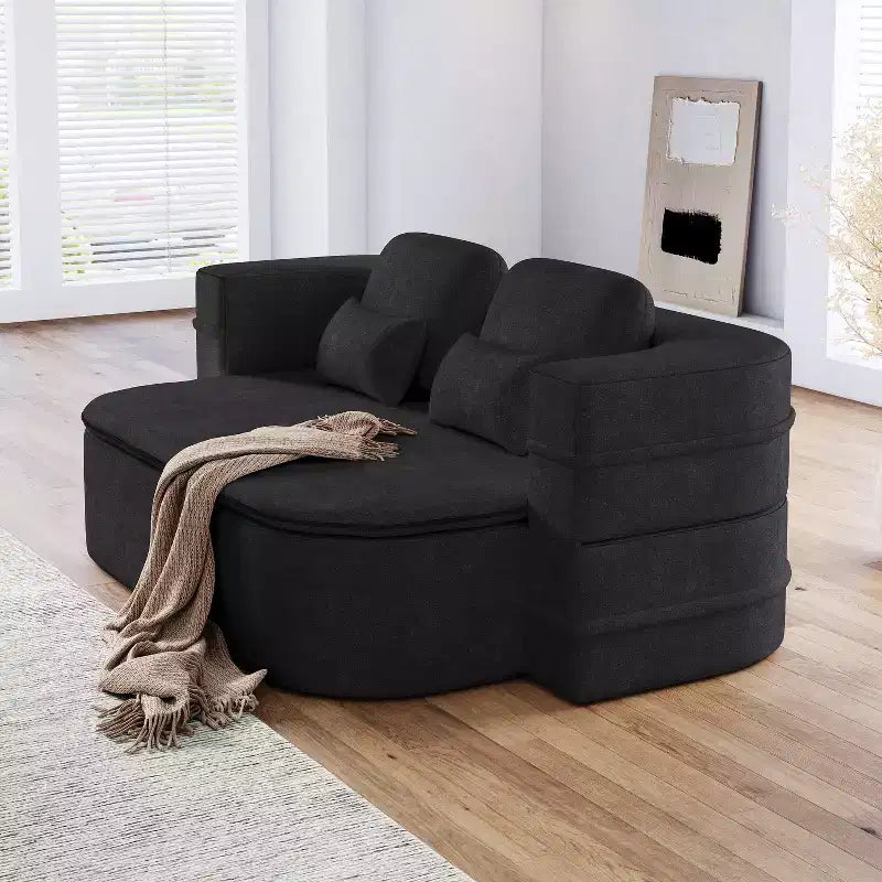 Canapé-lit pliable 2-en-1 de 75'', divan de sol convertible avec coussin en mousse et couverture multifonctionnelle pour salon, chambre à coucher ou studio