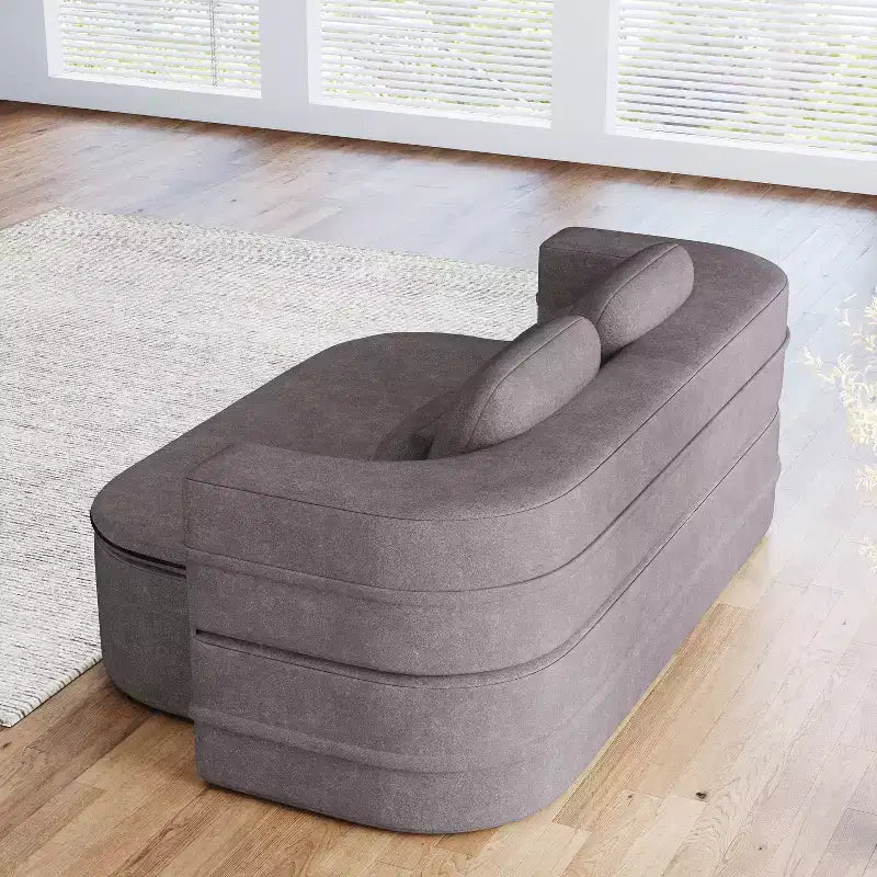 Canapé-lit pliable 2-en-1 de 75'', divan de sol convertible avec coussin en mousse et couverture multifonctionnelle pour salon, chambre à coucher ou studio