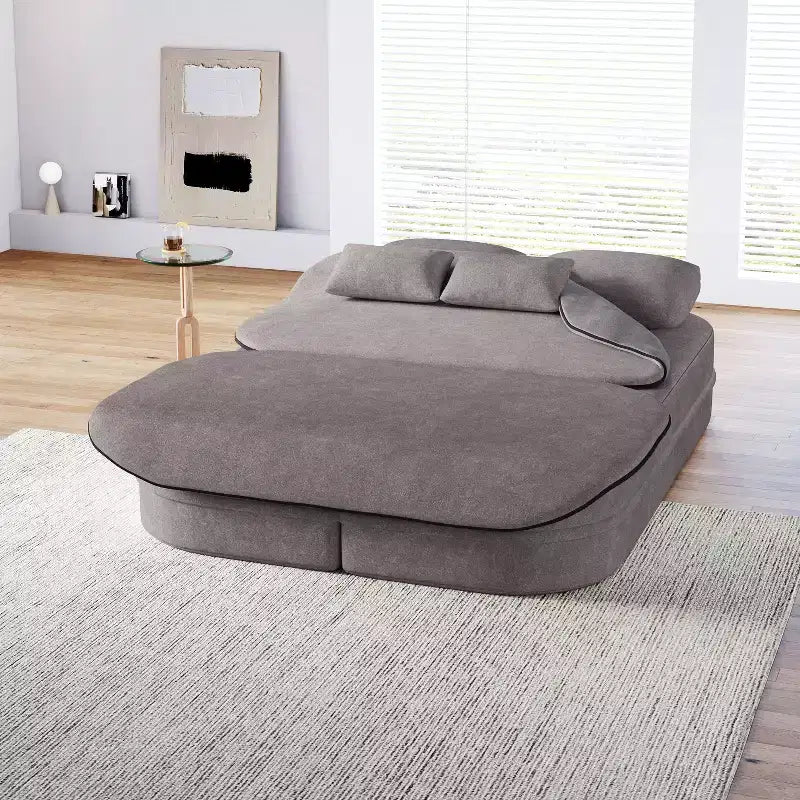 Canapé-lit pliable 2-en-1 de 75'', divan de sol convertible avec coussin en mousse et couverture multifonctionnelle pour salon, chambre à coucher ou studio