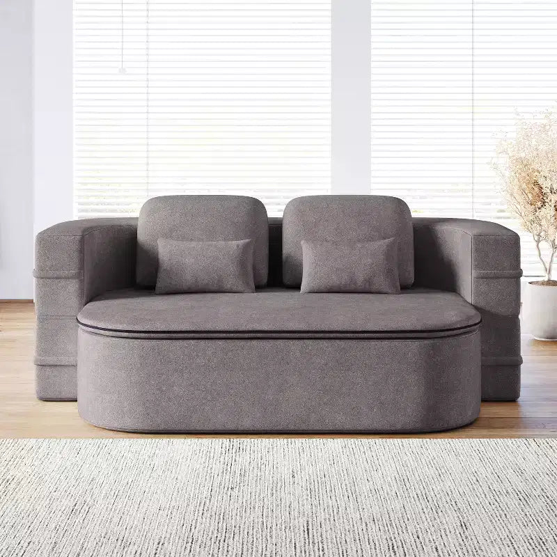 Canapé-lit pliable 2-en-1 de 75'', divan de sol convertible avec coussin en mousse et couverture multifonctionnelle pour salon, chambre à coucher ou studio