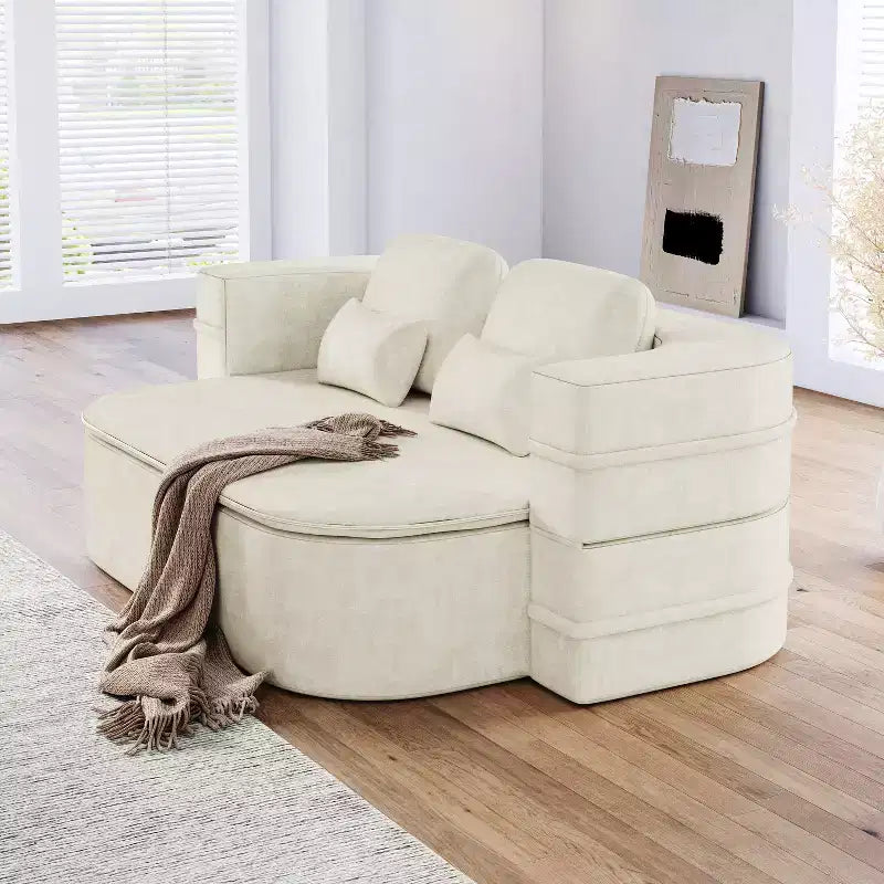 Canapé-lit pliable 2-en-1 de 75'', divan de sol convertible avec coussin en mousse et couverture multifonctionnelle pour salon, chambre à coucher ou studio
