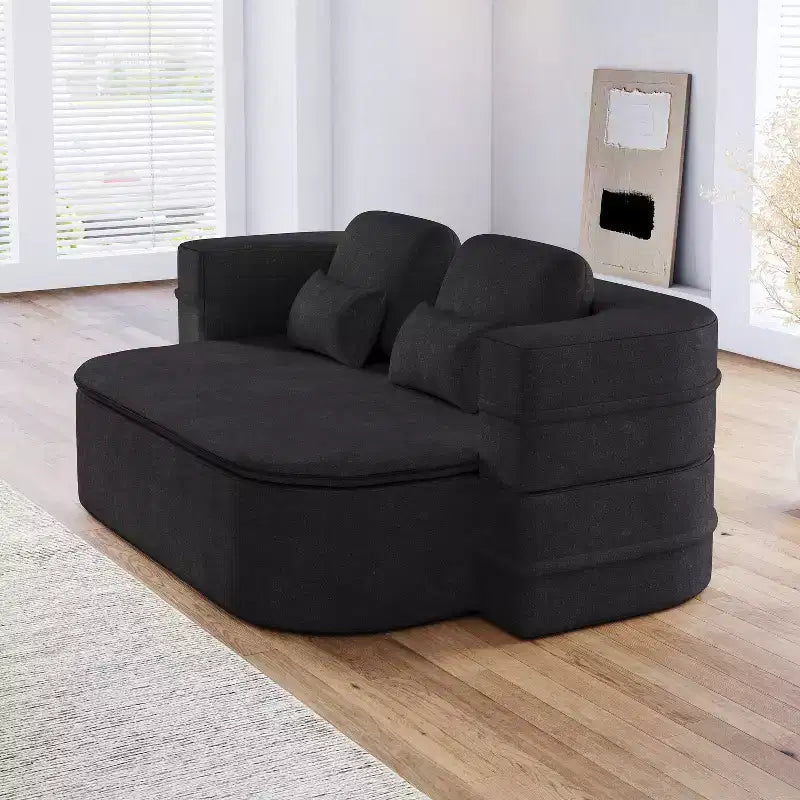 Canapé-lit pliable 2-en-1 de 75'', divan de sol convertible avec coussin en mousse et couverture multifonctionnelle pour salon, chambre à coucher ou studio