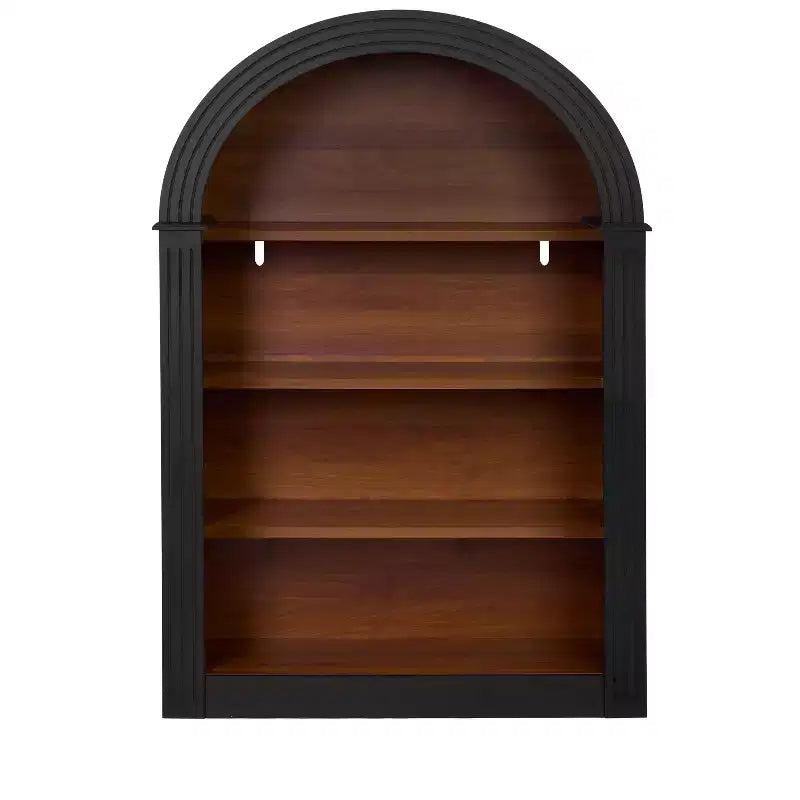 Vitrine Ancienne avec Arc, Armoire de Rangement avec 4 Étagères, Armoire de Rangement Autoportante pour Salon, Couloir et Bureau, Noir