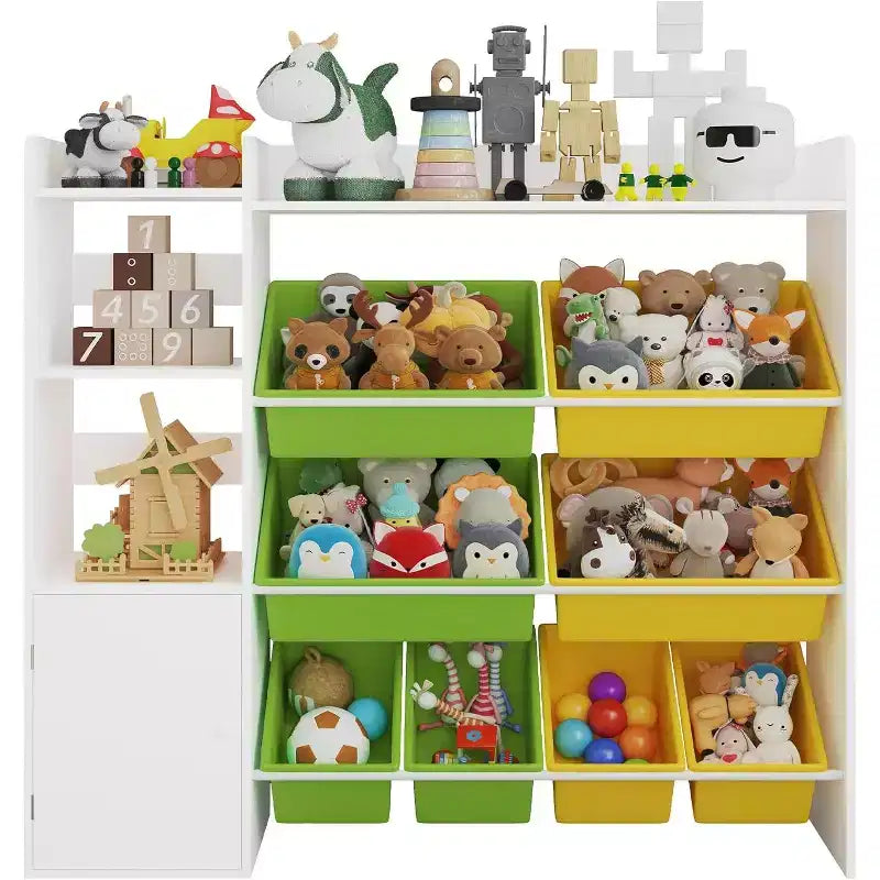 Meuble de rangement pour jouets d'enfants, bibliothèque pour enfants, organisateur de jouets avec 8 bacs de rangement amovibles et étagères de rangement