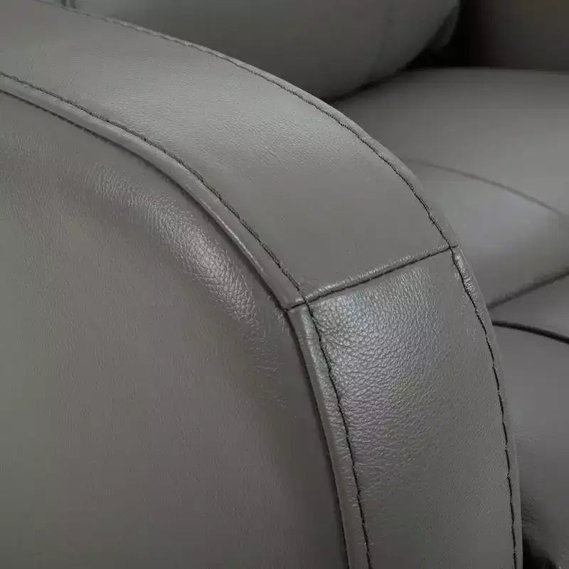 Fauteuil inclinable, pivotant et berçant en cuir avec ports USB