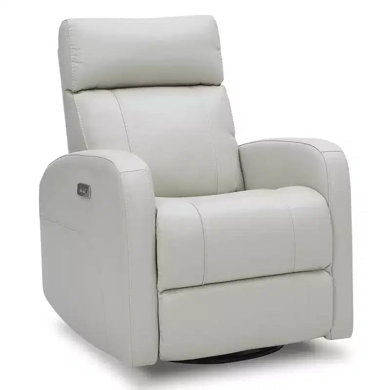 Fauteuil inclinable, pivotant et berçant en cuir avec ports USB