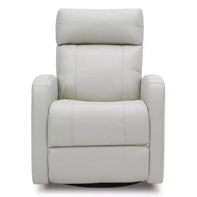 Fauteuil inclinable, pivotant et berçant en cuir avec ports USB