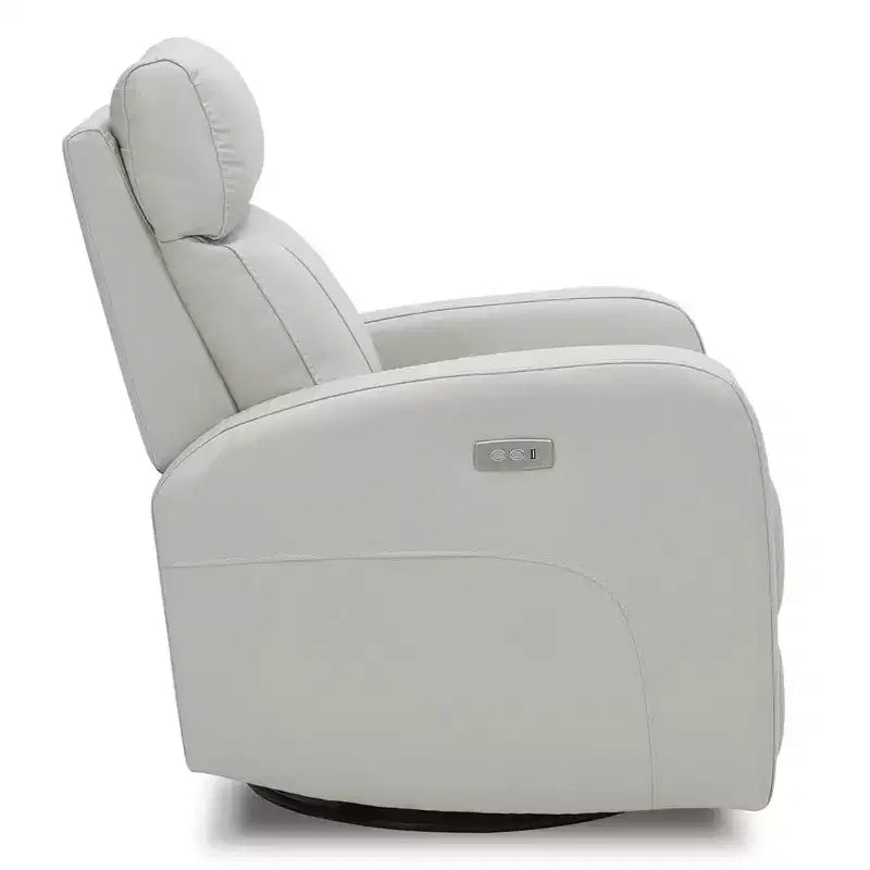Fauteuil inclinable, pivotant et berçant en cuir avec ports USB