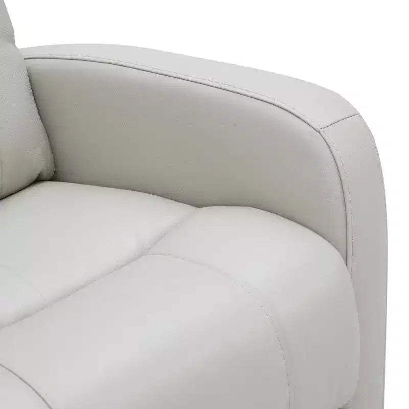 Fauteuil inclinable, pivotant et berçant en cuir avec ports USB