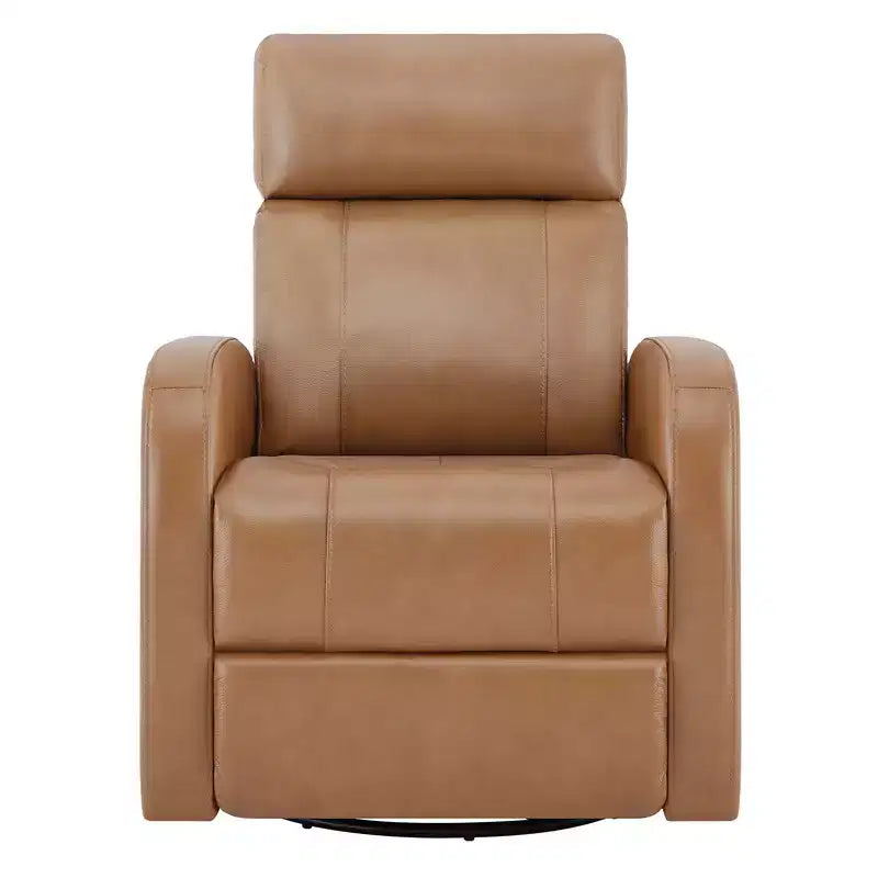 Fauteuil inclinable, pivotant et berçant en cuir avec ports USB