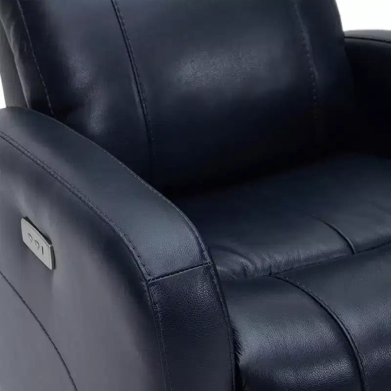 Fauteuil inclinable, pivotant et berçant en cuir avec ports USB