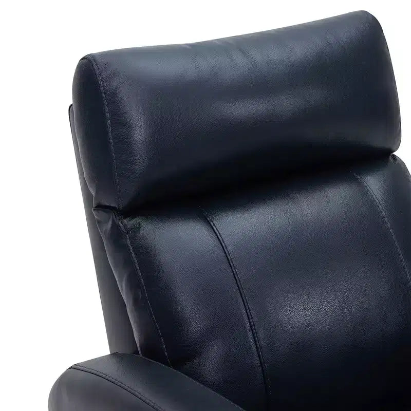 Fauteuil inclinable, pivotant et berçant en cuir avec ports USB