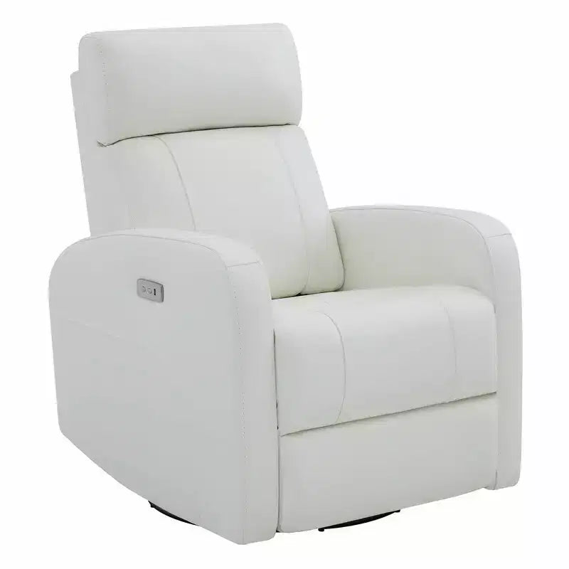 Fauteuil inclinable, pivotant et berçant en cuir avec ports USB