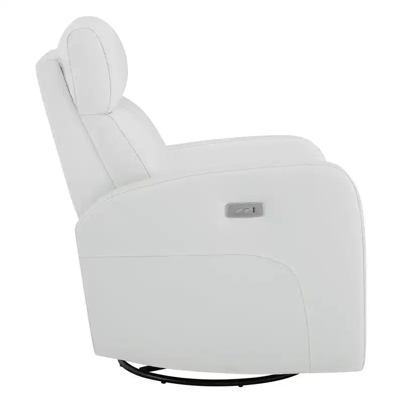Fauteuil inclinable, pivotant et berçant en cuir avec ports USB