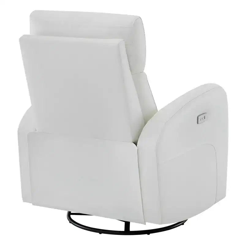 Fauteuil inclinable, pivotant et berçant en cuir avec ports USB