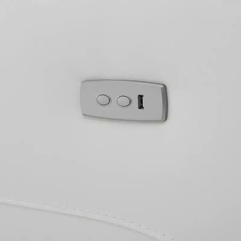 Fauteuil inclinable, pivotant et berçant en cuir avec ports USB