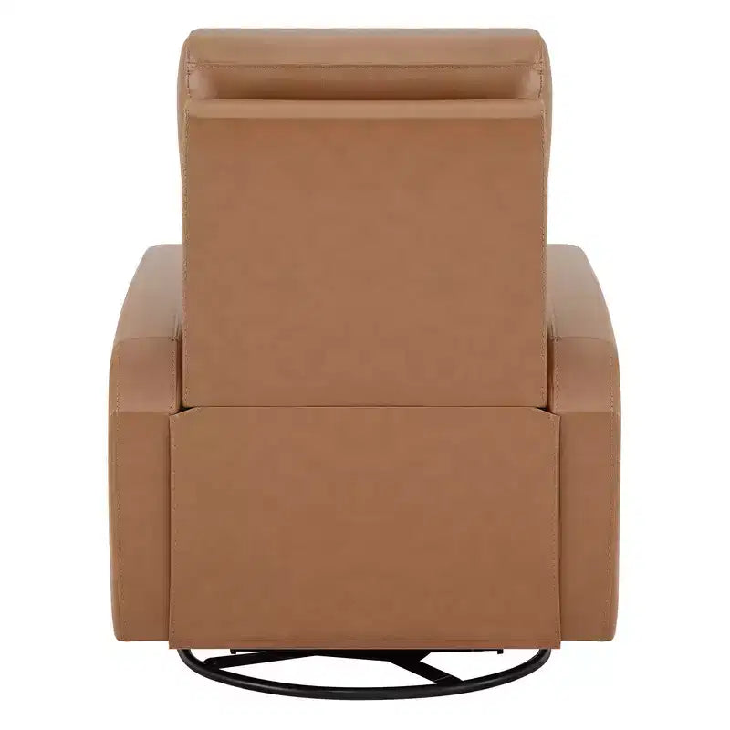 Fauteuil inclinable, pivotant et berçant en cuir avec ports USB