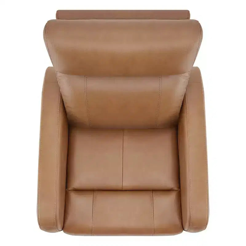 Fauteuil inclinable, pivotant et berçant en cuir avec ports USB