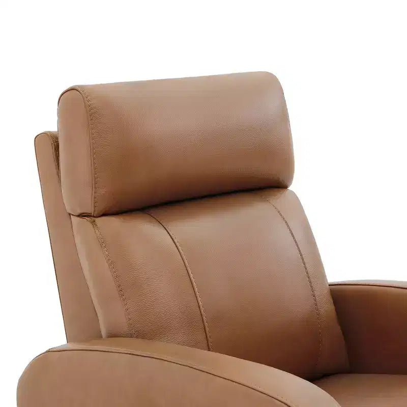 Fauteuil inclinable, pivotant et berçant en cuir avec ports USB