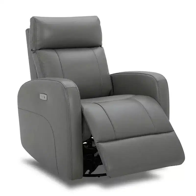 Fauteuil inclinable, pivotant et berçant en cuir avec ports USB