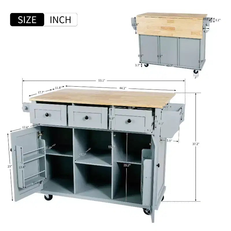 Meuble de rangement, Meuble de cuisine avec 5 roulettes, 2 portes et étagères de rangement internes, Meuble pour salle à manger, cuisine